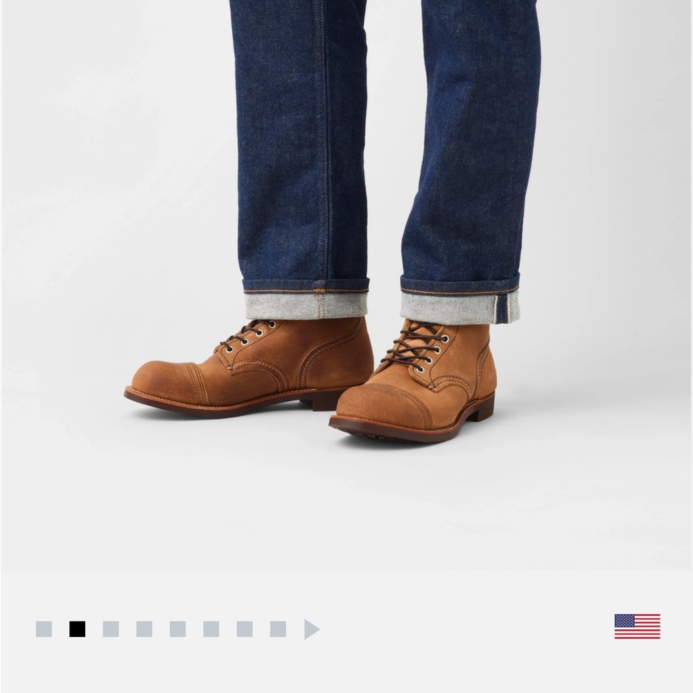 Iron ranger Red Wing Shoes Brown Leather lace up Work Boots